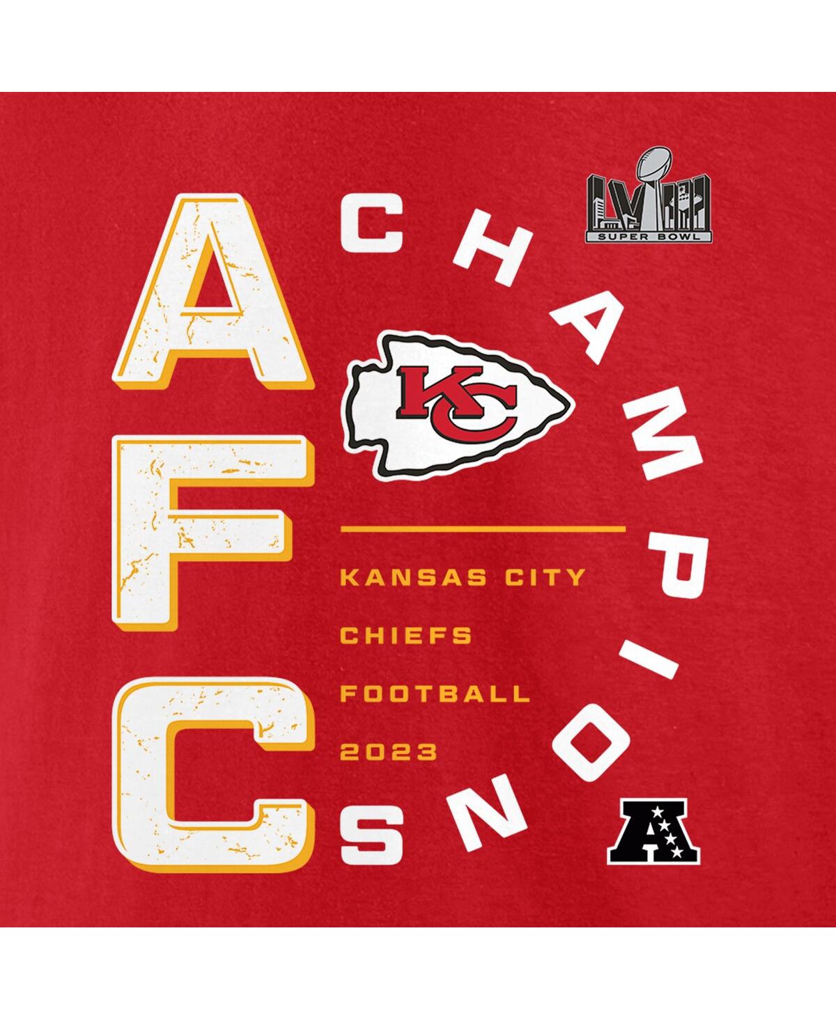 Shop Fanatics Men's  Red Kansas City Chiefs 2023 Afc Champions Right Side Big And Tall T-shirt