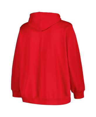 Women's Red New Jersey Devils Plus Size Arch Over Logo Pullover Hoodie
