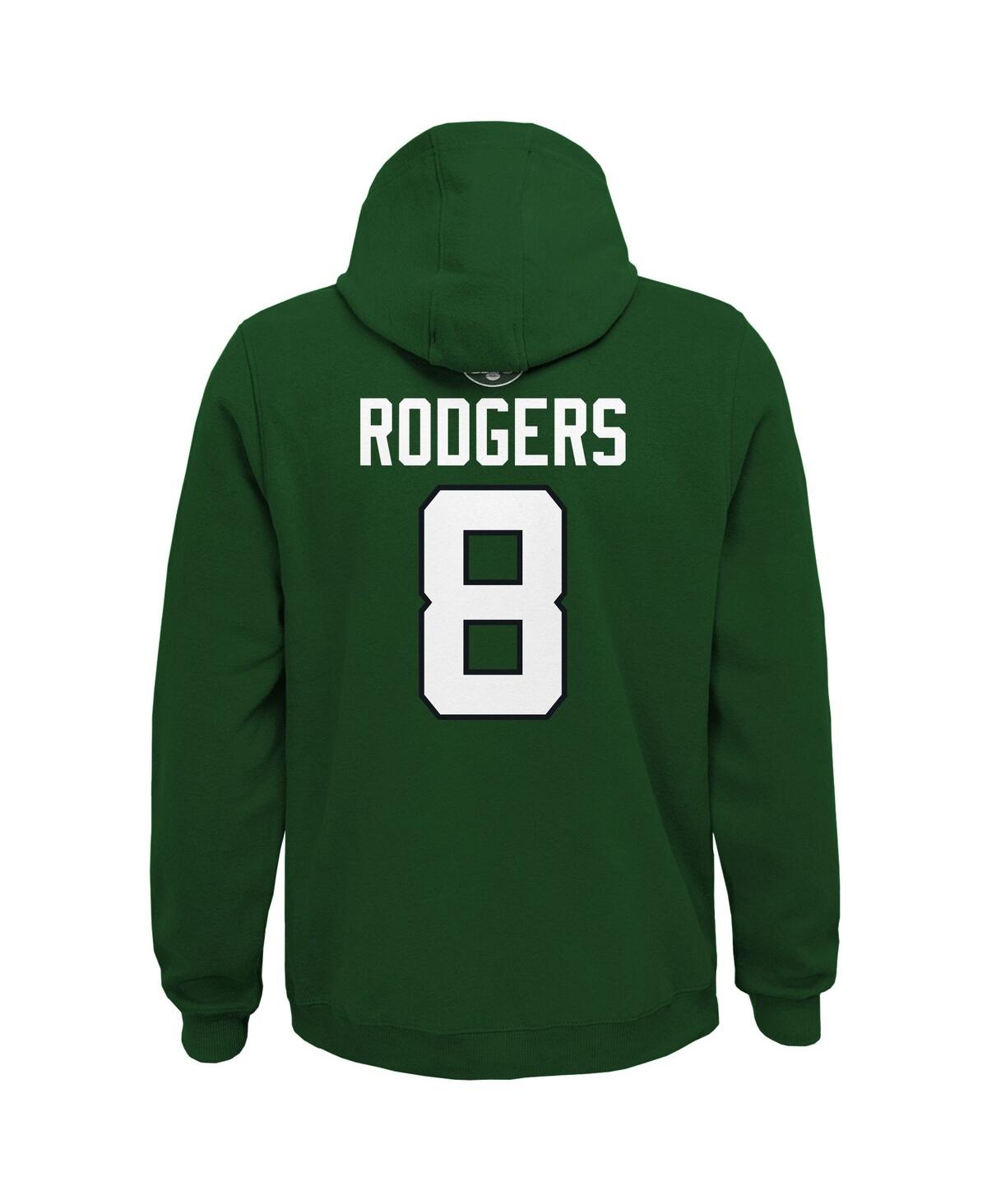 Outerstuff Big Boys Aaron Rodgers Green New York Jets Mainliner Player Name And Number Pullover Hoodie In Green