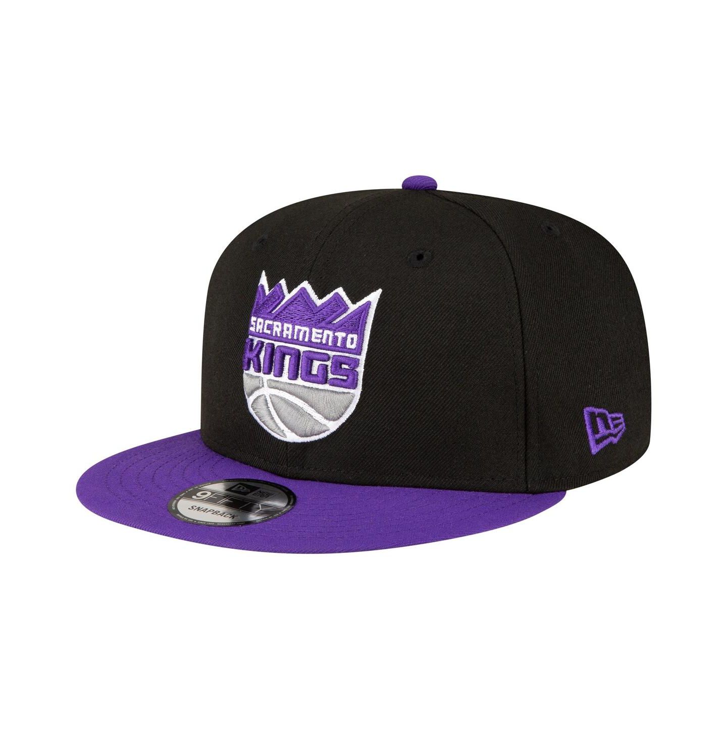 Мужская кепка New Era Black, Purple Sacramento Kings Official Team Color 2Tone 9FIFTY Snapback Hat — фото 1