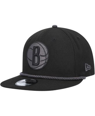 Men's Black Brooklyn Nets Back Laurels 9FIFTY Snapback Hat