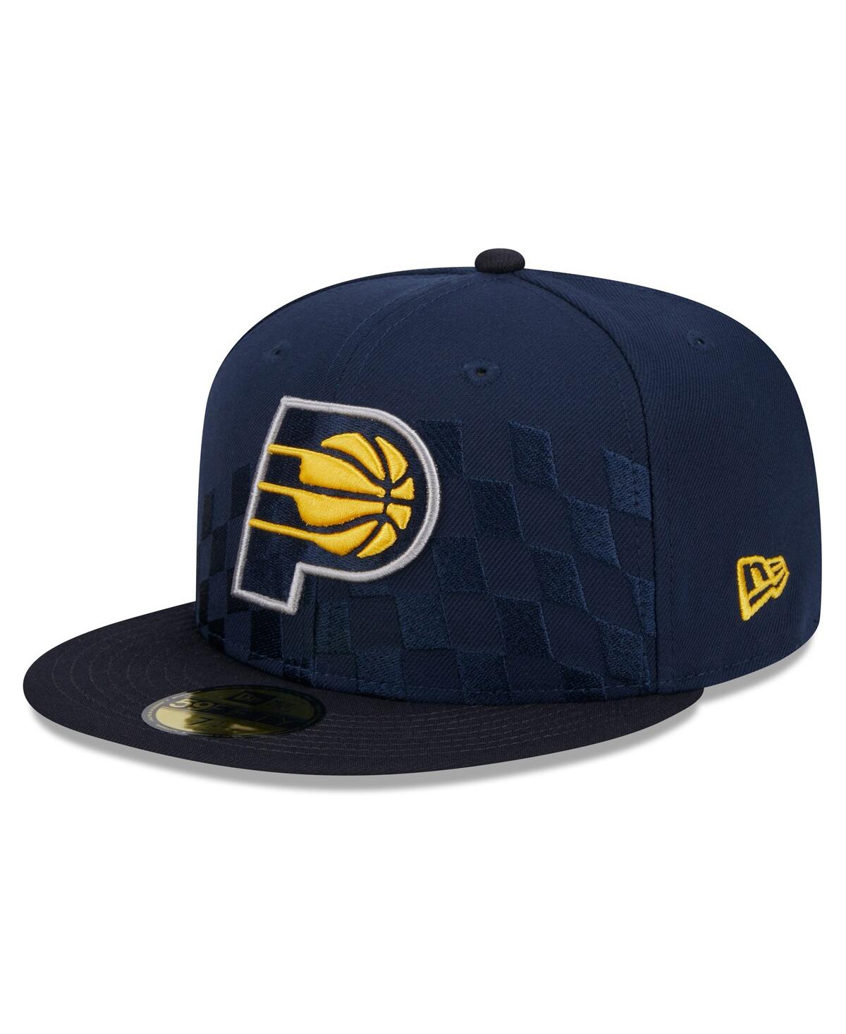 Men's New EraIndiana Pacers 2024 Nba All-Star Game Rally Drive Checkerboard 59FIFTY Crown Fitted Hat - Navy