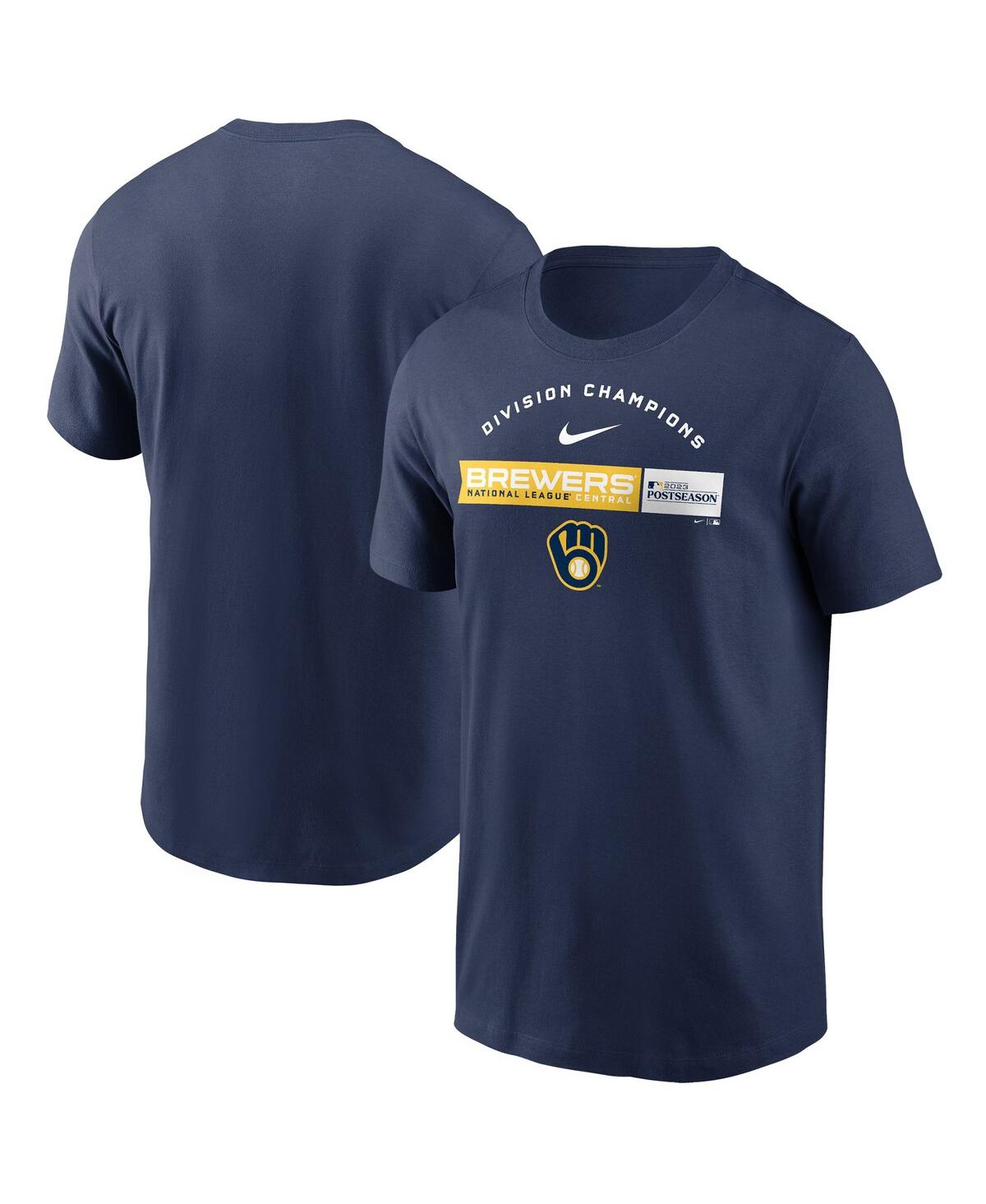 Shop Nike Men's  Navy Milwaukee Brewers 2023 Nl Central Division Champions T-shirt