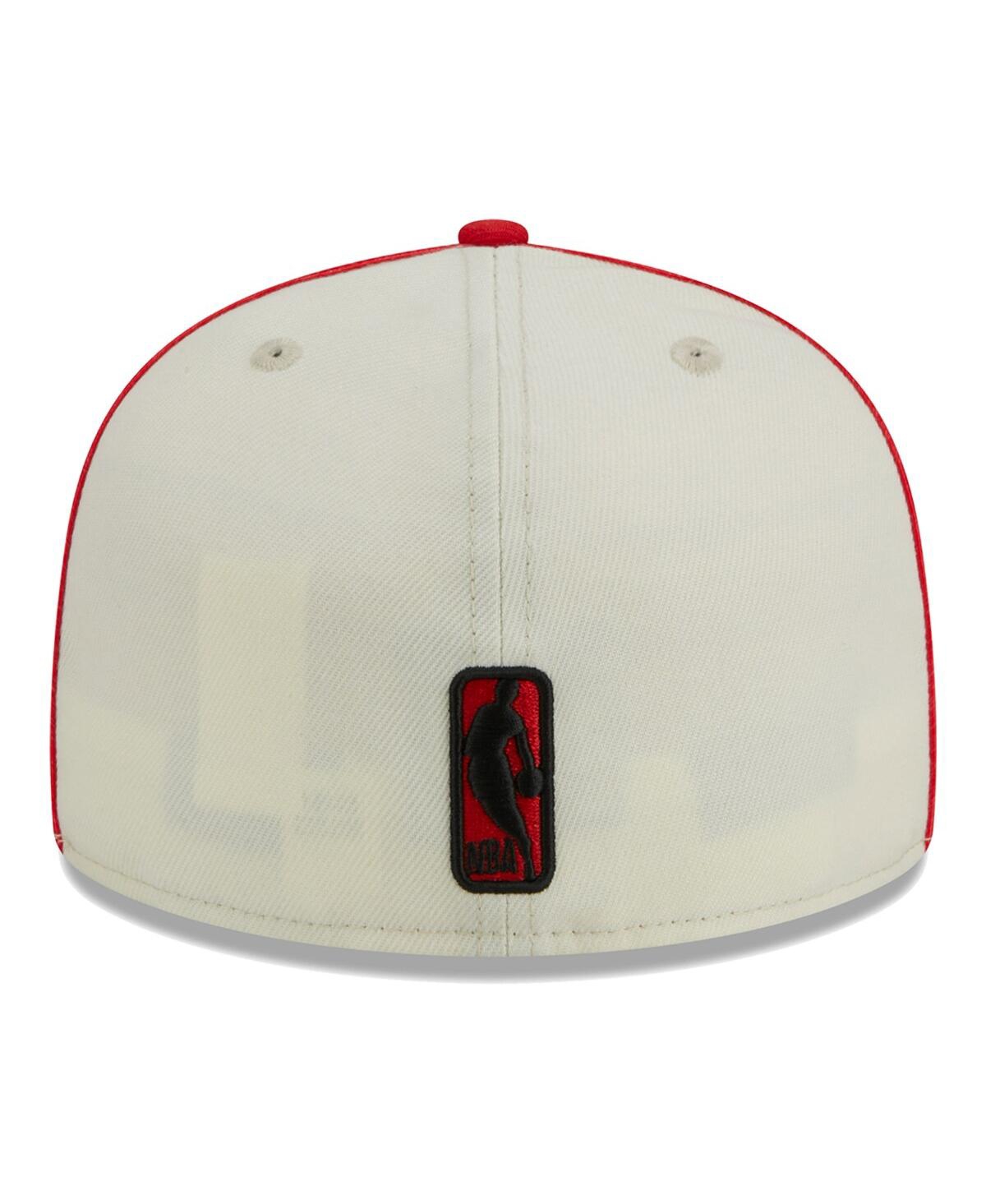 Men's New Era Red Houston Rockets Piping 2-Tone 59FIFTY Fitted Hat - Red