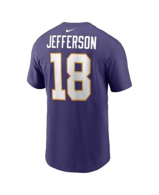 Men's Justin Jefferson Purple Minnesota Vikings Classic Player Name and Number T-shirt