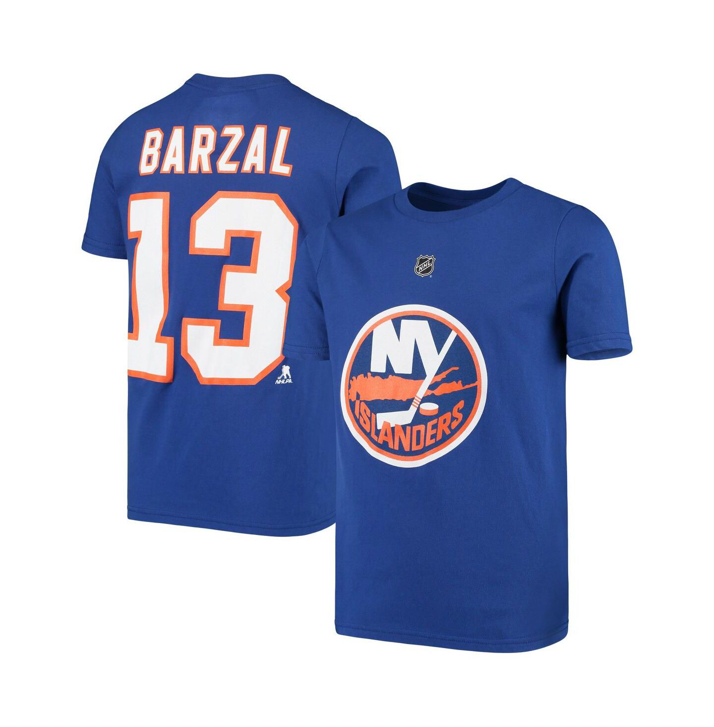 Футболка Outerstuff Mathew Barzal Royal New York Islanders Player Name and Number для мальчиков — фото 1