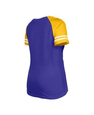 Women's Purple Minnesota Vikings Raglan Lace-Up T-shirt