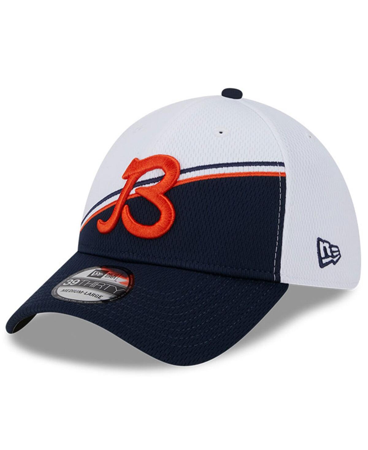 NEW ERA MEN'S NEW ERA WHITE, NAVY CHICAGO BEARS 2023 SIDELINE 39THIRTY FLEX HAT 