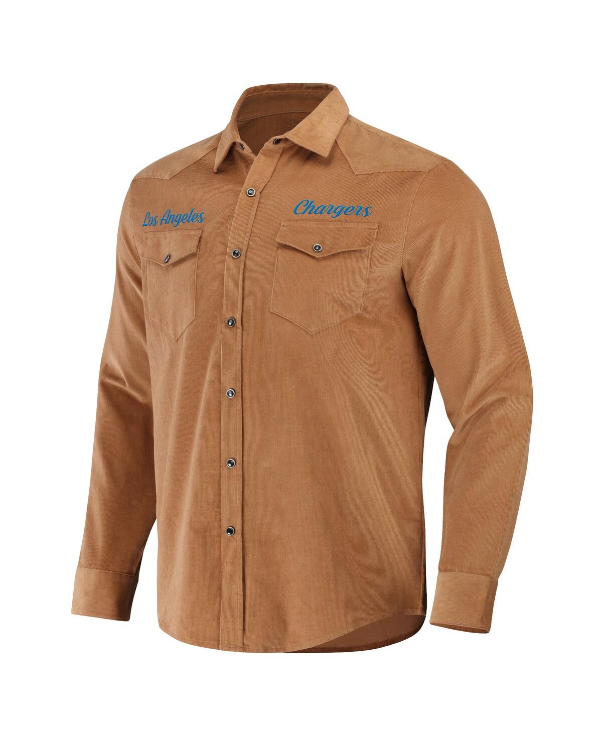 Shop Fanatics Men's Nfl X Darius Rucker Collection By  Tan Los Angeles Chargers Western Full-snap Shirt