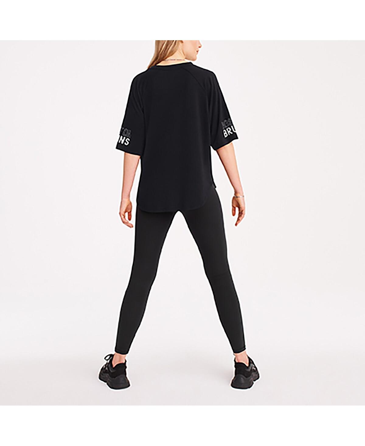 Shop Dkny Women's  Sport Black Boston Bruins Diana Tri-blend Oversized T-shirt