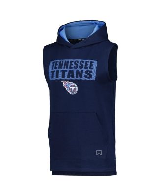 Men's Navy Tennessee Titans Marathon Sleeveless Pullover Hoodie