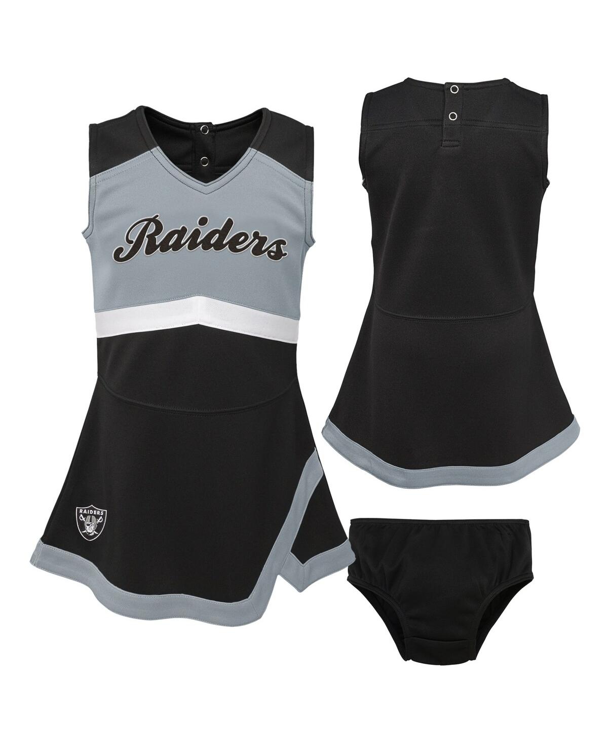 Shop Outerstuff Girls Toddler Black Las Vegas Raiders Cheer Captain Dress With Bloomers