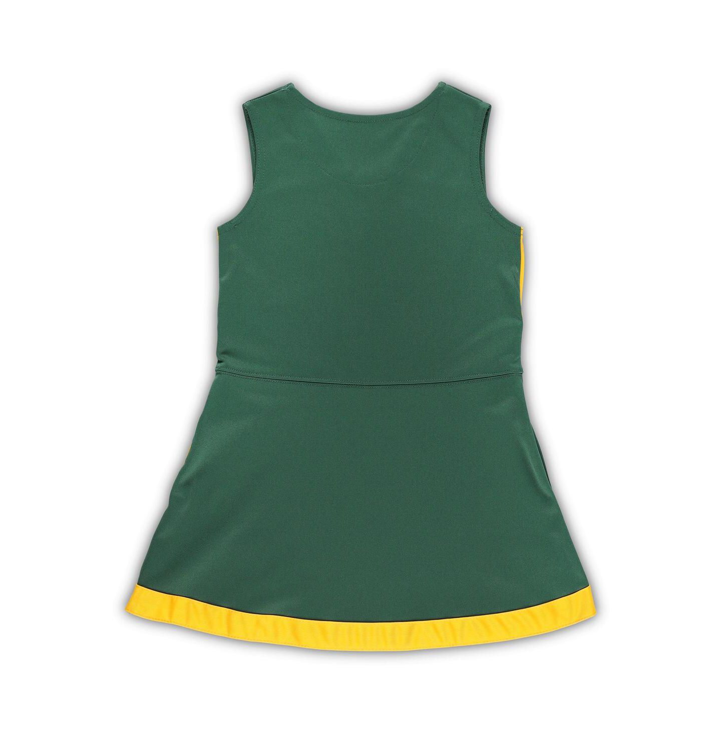 Платья Outerstuff Green Green Bay Packers Two-Piece Cheer Captain Jumper Dress with Bloomers Set для девочек — фото 2