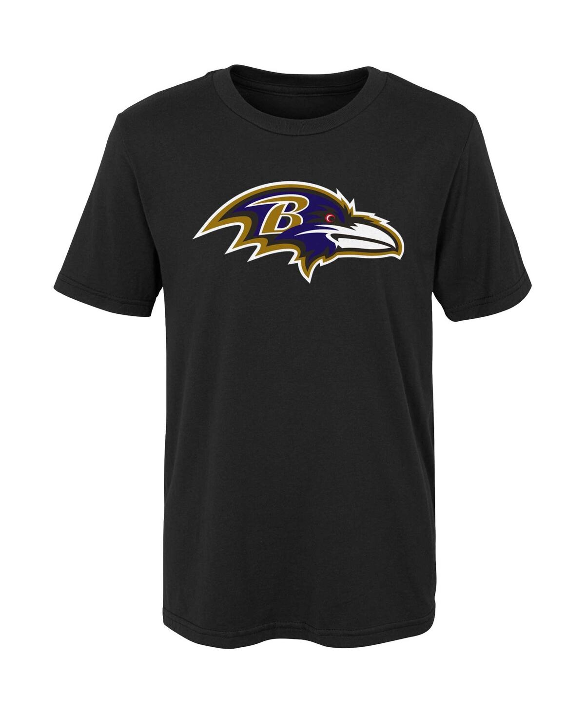 Shop Outerstuff Little Boys And Girls Black Baltimore Ravens Primary Logo T-shirt