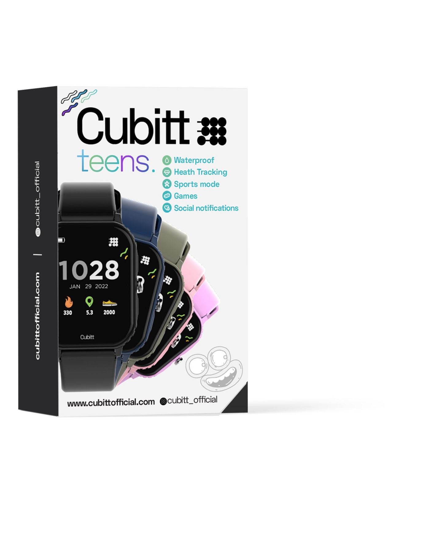Детские часы Cubitt Teens Smart watch / Fitness Tracker Rubber Strap, цвет: Синий — фото 2