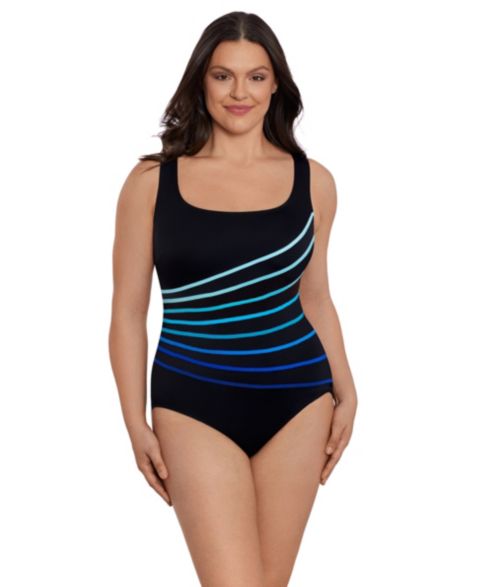 Женские купальники Longitude Women's Block It Up 8 Overlay Fank Tank One Piece