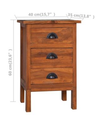 Bedside Cabinet 15.7"x13.8"x23.6" Solid Teak Wood
