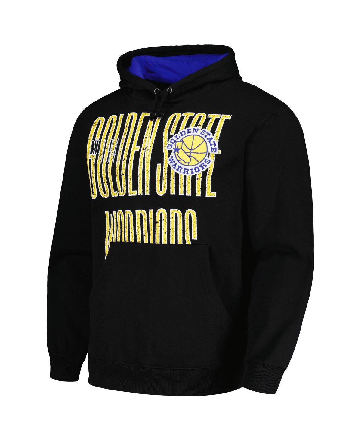 Mitchell & Ness Men's  Black Distressed Golden State Warriors Hardwood Classics Og 2.0 Pullover Hoodi In Black