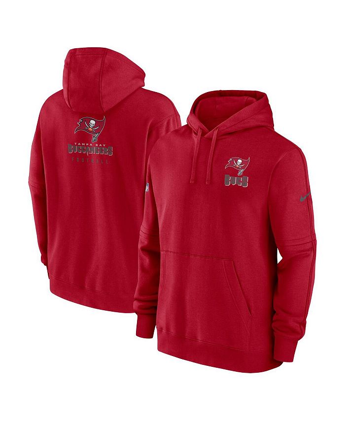 Men s Red Tampa Bay Buccaneers Sideline Club Fleece Pullover Hoodie