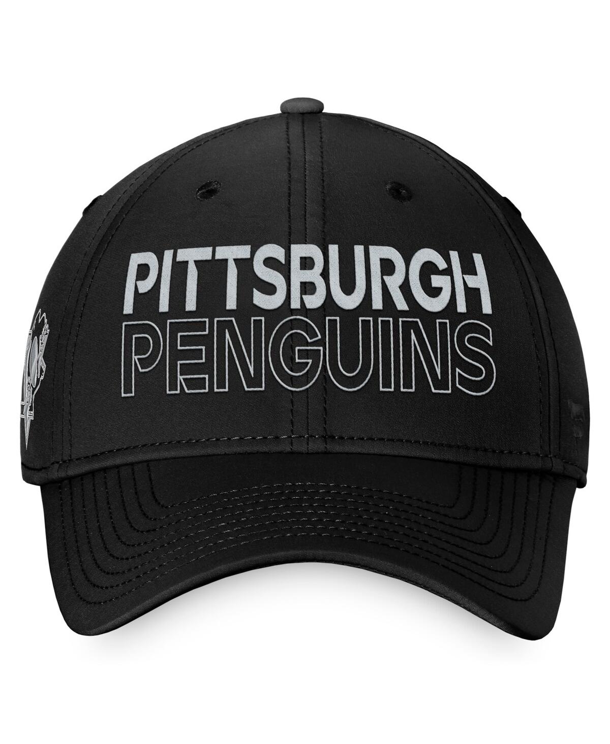 Shop Fanatics Men's  Black Pittsburgh Penguins Authentic Pro Road Flex Hat