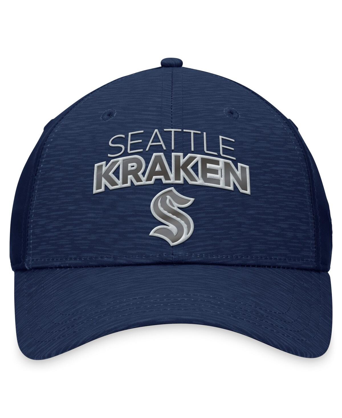 Fanatics Branded Deep Sea Blue Seattle Kraken Authentic Pro Road Stack Logo Flex Hat In Deep Sea Blue