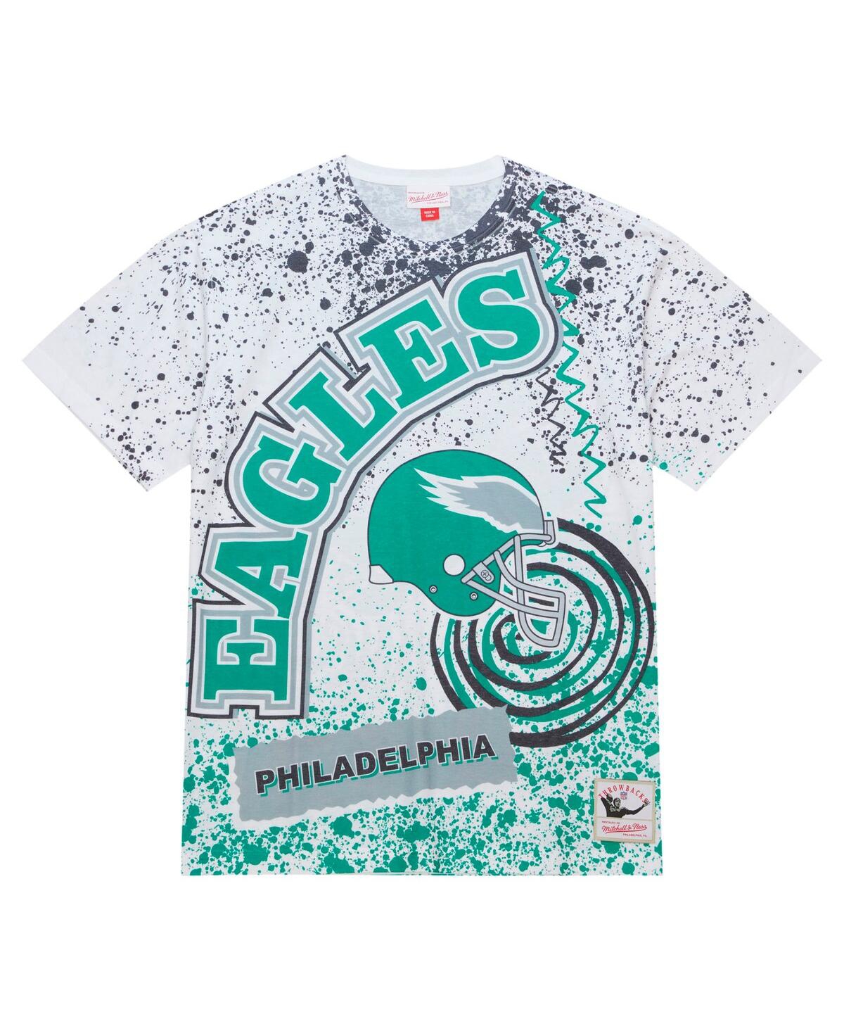 Shop Mitchell & Ness Men's  White Philadelphia Eagles Big And Tall Allover Print T-shirt