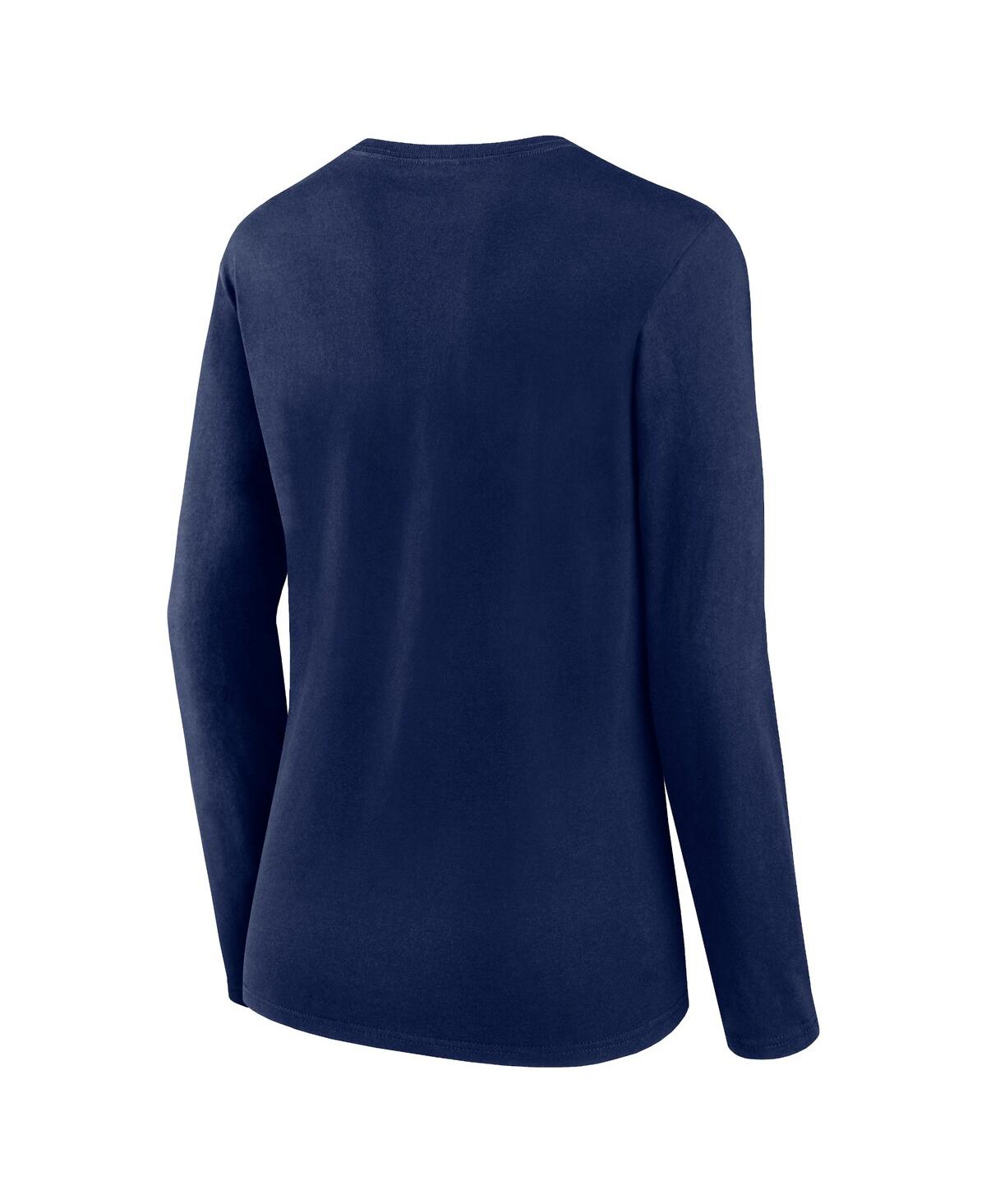 Shop Fanatics Women's  Navy Denver Broncos Plus Size Foiled Play Long Sleeve T-shirt