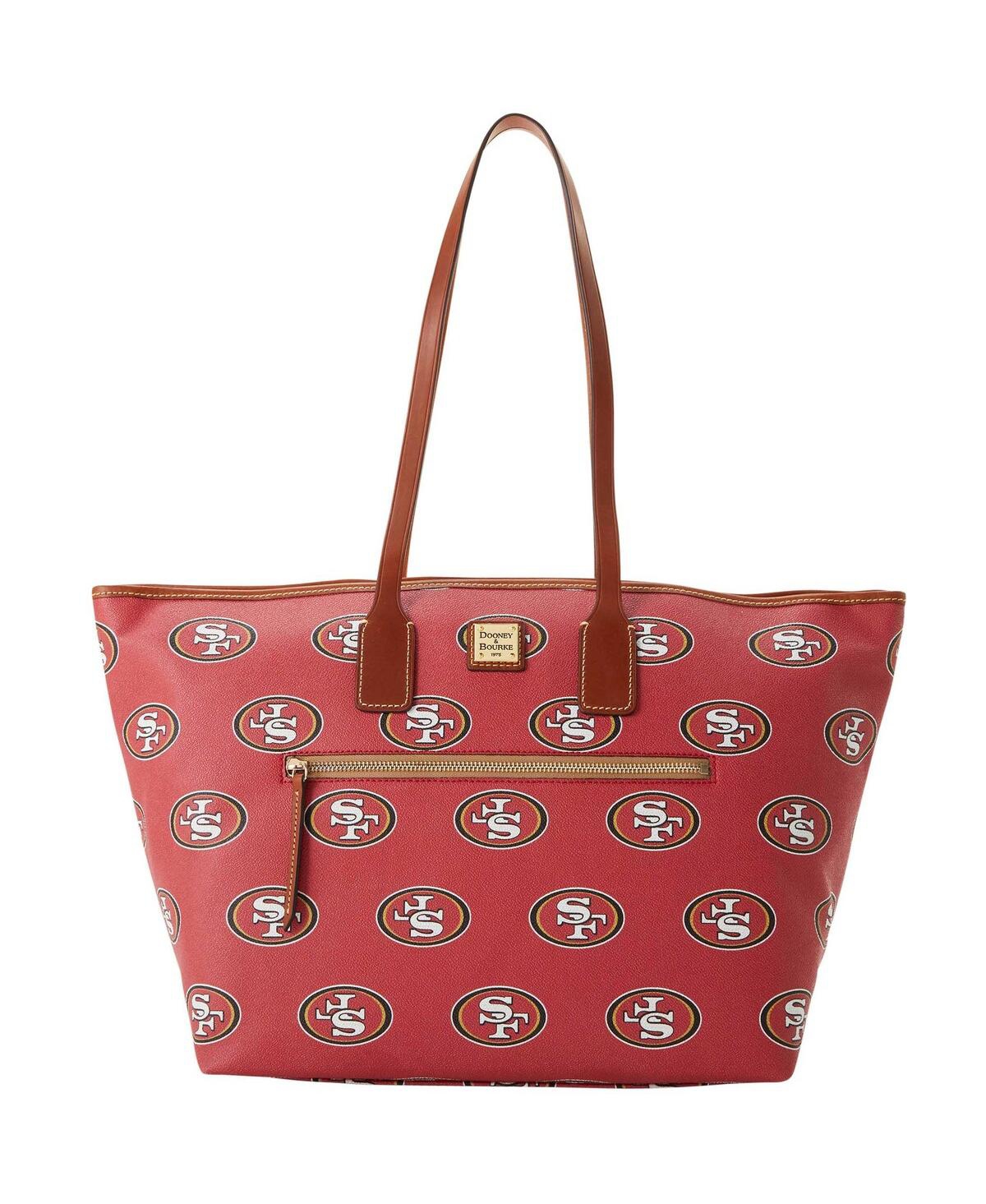 Shop Dooney & Bourke Women's  San Francisco 49ers Sporty Monogram Large Zip Tote Bag In Red