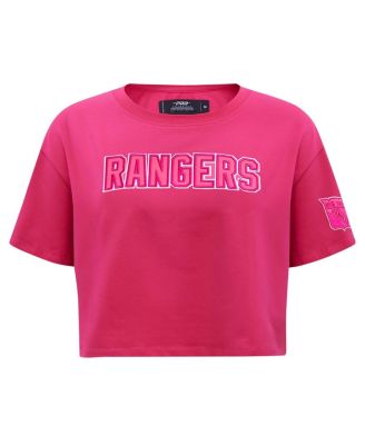 Women's New York Rangers Triple Pink Cropped Boxy T-shirt
