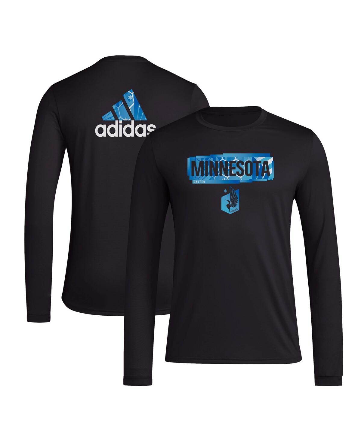 Shop Adidas Originals Men's Adidas Black Minnesota United Fc Local Pop Aeroready Long Sleeve T-shirt