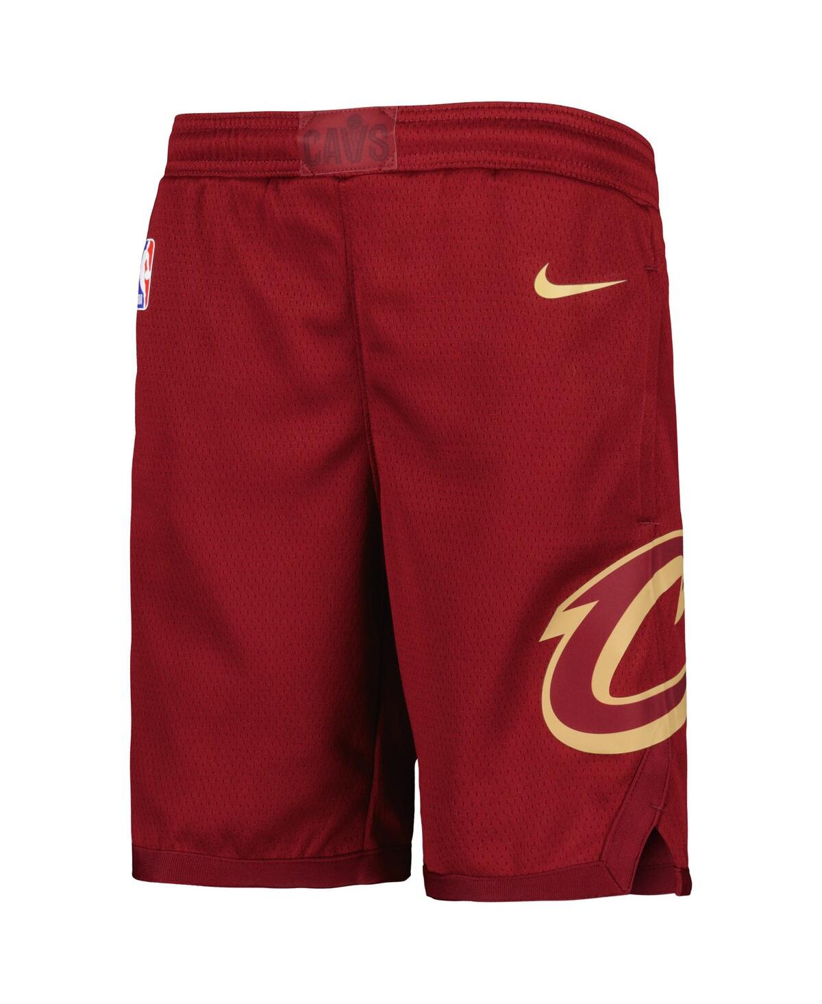 Shop Nike Big Boys  Wine Cleveland Cavaliers 2020/21 Swingman Performance Shorts