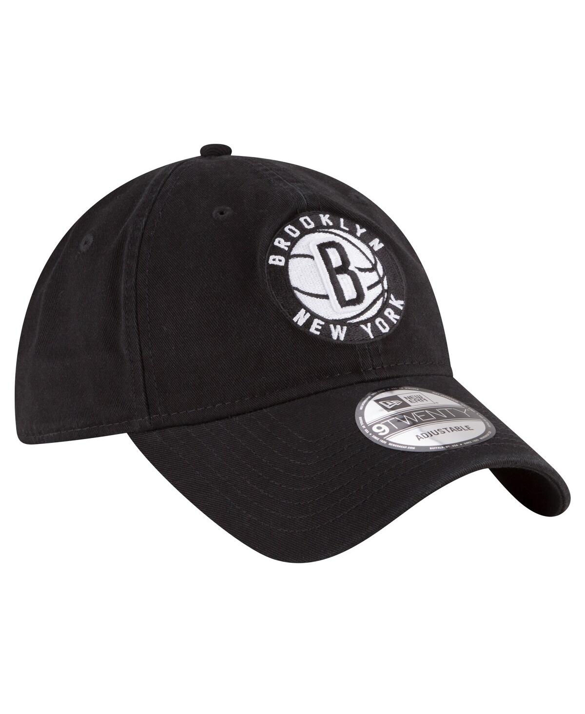 New Era Men's  Black Brooklyn Nets Team 2.0 9twenty Adjustable Hat In Black