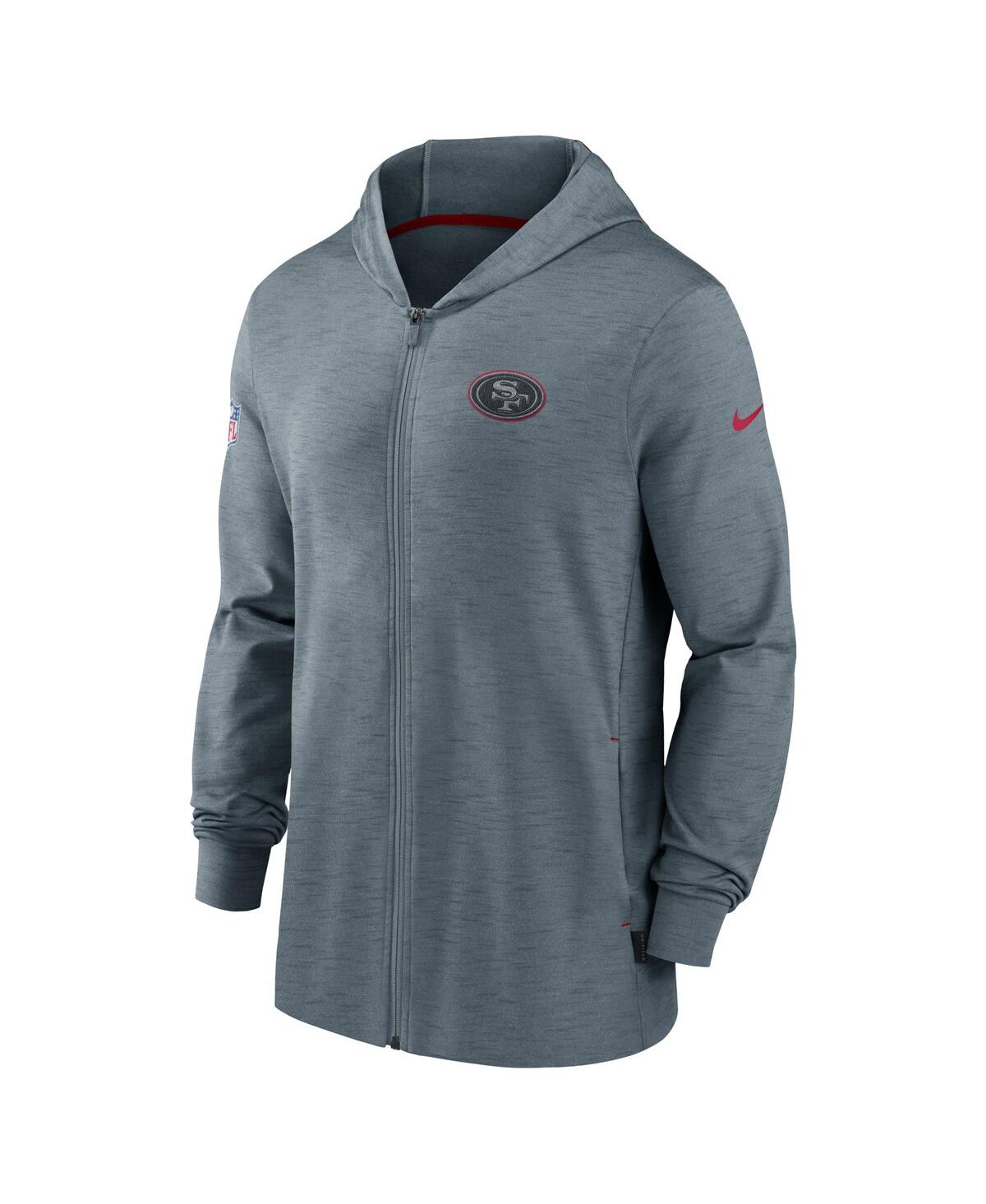 Men's NikeSan Francisco 49ers Sideline Team Pop Full-Zip Hoodie Jacket - Heather Gray