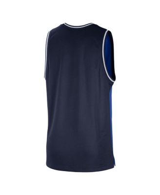 Men's Blue, Navy Dallas Mavericks Courtside Versus Force Split DNA Performance Mesh Tank Top