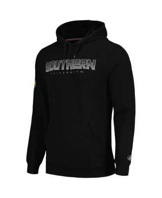 Men's Black Southern University Jaguars Puff Print Sliced Pullover Hoodie