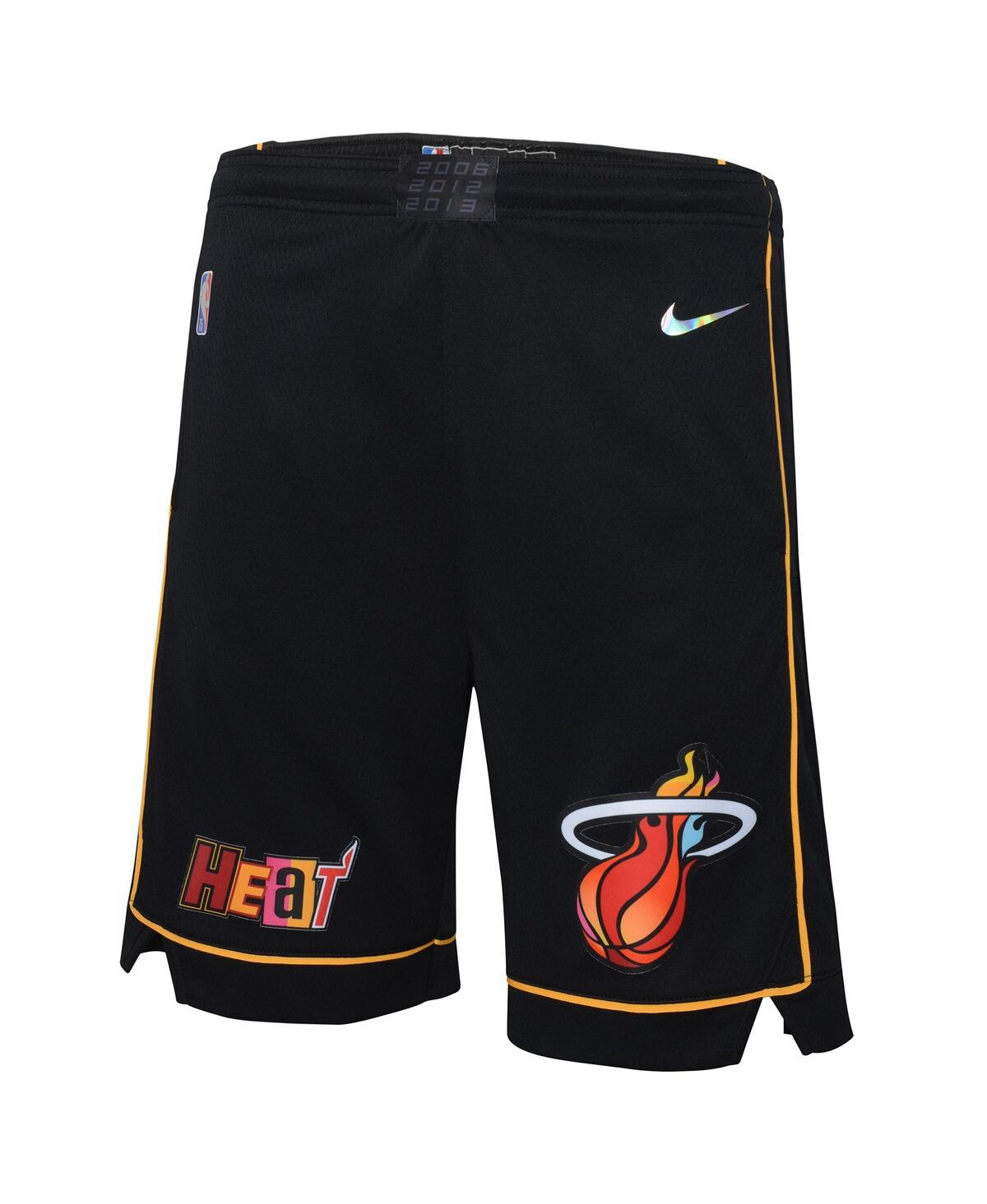 Shop Nike Big Boys  Black Miami Heat 2021/22 City Edition Courtside Swingman Shorts