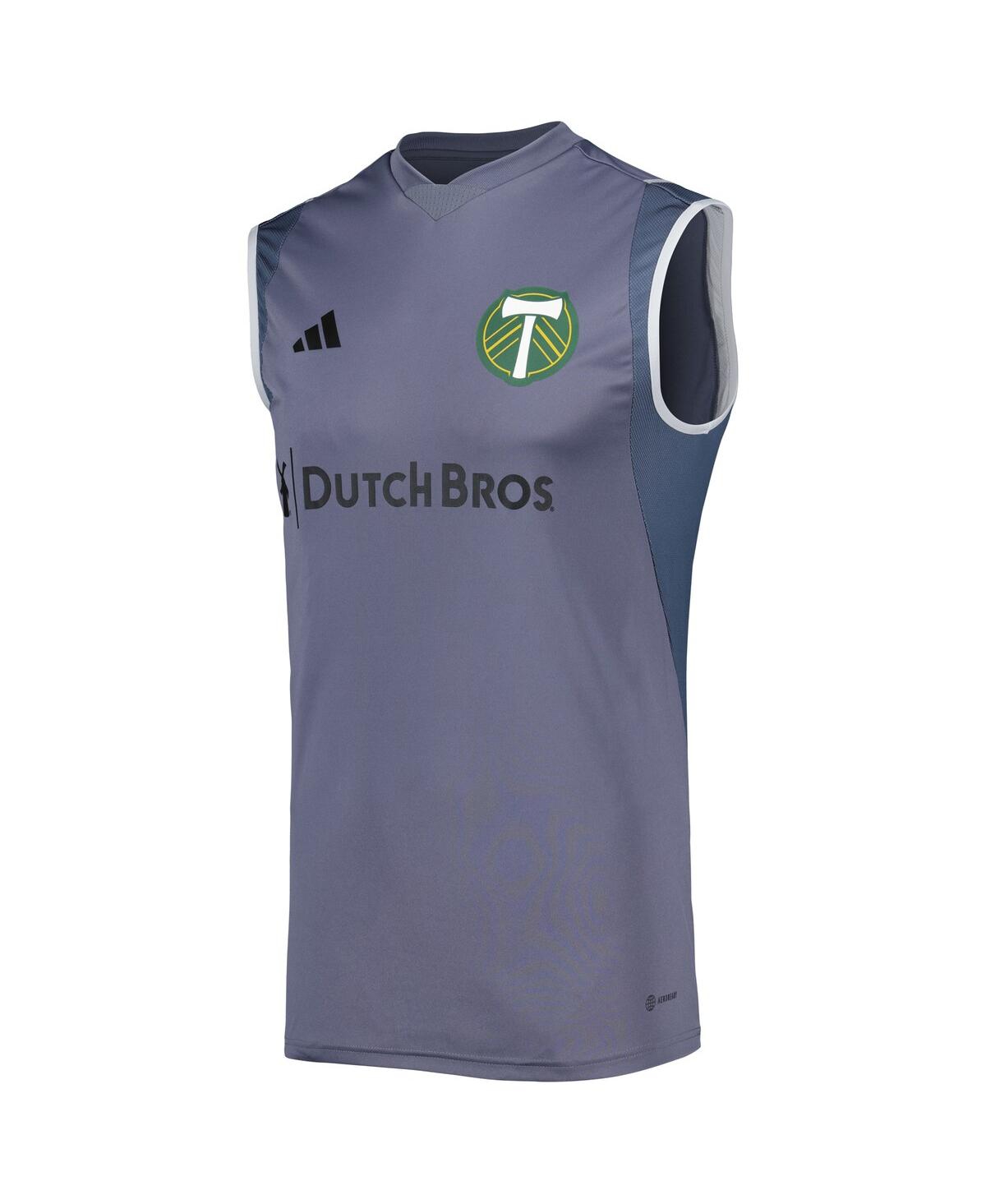 Men's adidasPortland Timbers 2023 On-Field Sleeveless Training Jersey - Gray