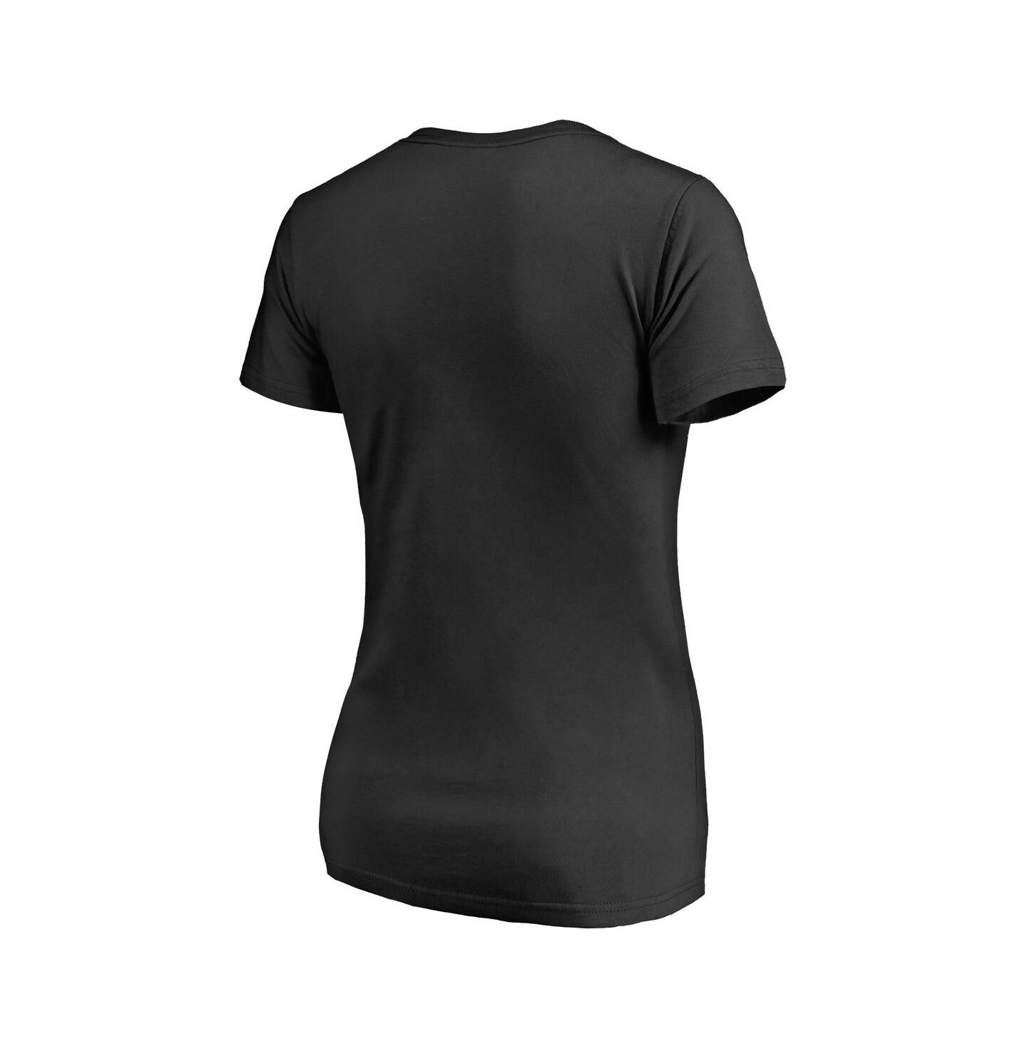 Женская футболка Fanatics Black Milwaukee Bucks Primary Logo V-Neck — фото 2