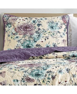 3 Piece Printed Quilt Set Lightweight Bedspread Set Helie - King