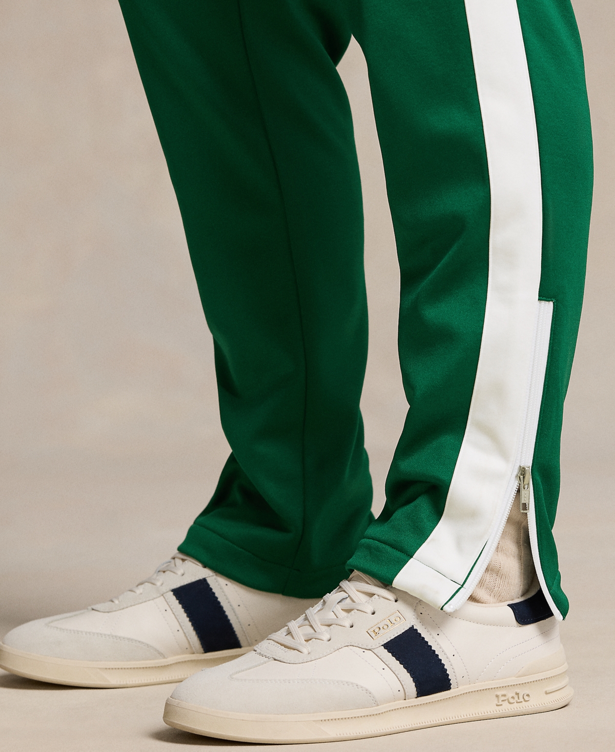 Shop Polo Ralph Lauren Men's Embroidered Fleece Track Pants In Tennis Green,white