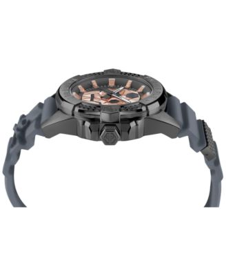 Men's The Skull Gray Silicone Strap Watch 44mm