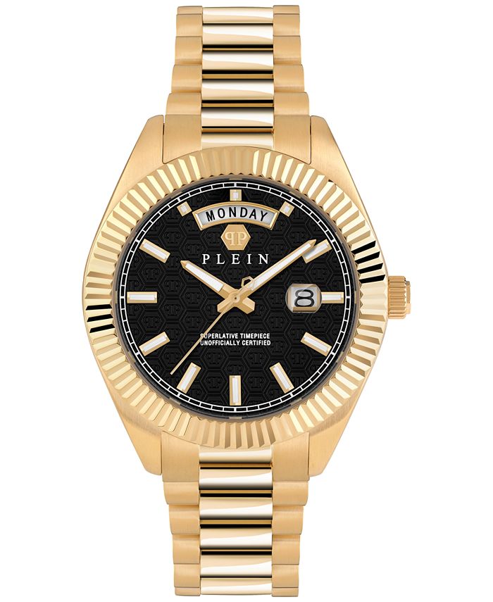 Philipp Plein Gold Stainless Steel Dress Watch