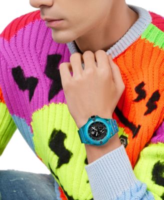 Unisex The Skull Scuba Duba Blue Silicone Strap Watch 44mm