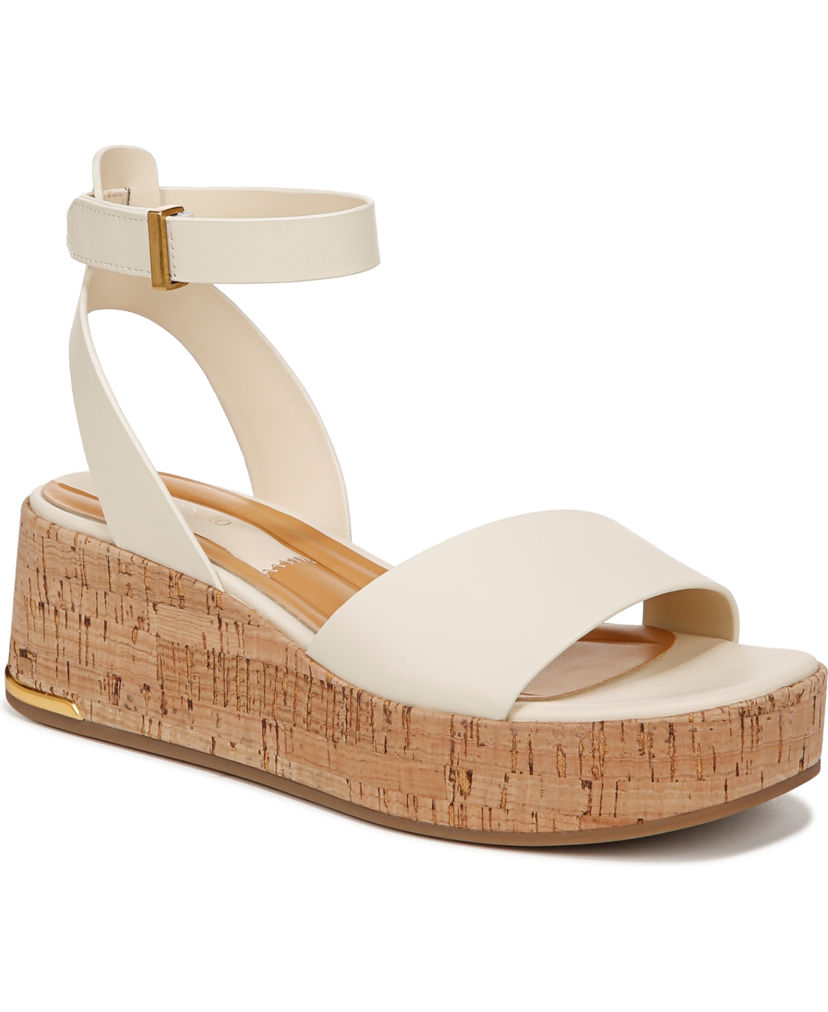 Shop Franco Sarto Women's Terry Ankle Strap Platform Sandals In Ivory White Leather
