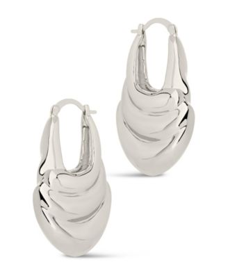 Silver-Tone or Gold-Tone Chunky Manon Hoops