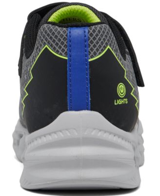 Skechers Little Boys Vortex 2.0 - Zorento Fastening Strap Light-Up Casual Sneakers from Finish Line