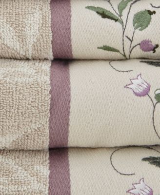 Cotton 6-Pc. Embroidered Serene Jacquard Towel Set