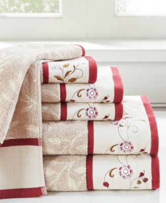 Madison Park Cotton 6 Pc. Embroidered Serene Jacquard Towel Set Macy s