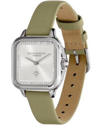 Women's Grosvenor Green Leather Watch 28mm