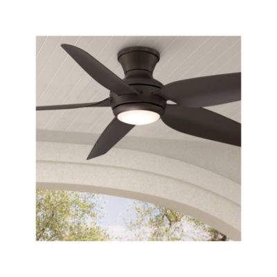 52" Modern Industrial Hugger Indoor Outdoor Ceiling Fan with LED Light